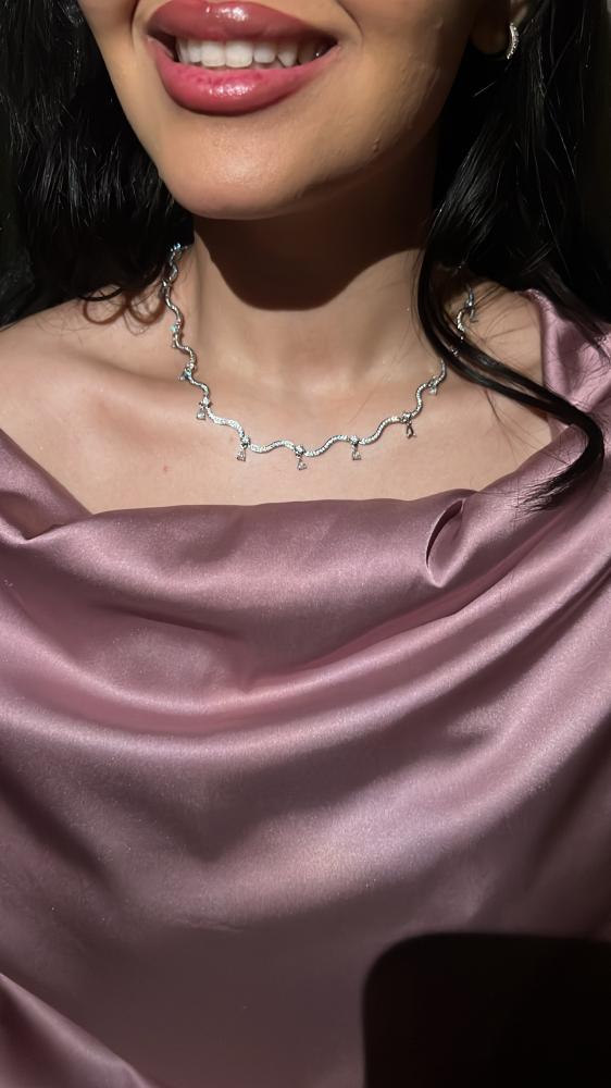 Crystal silver waves